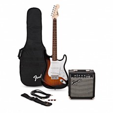 Squier Stratocaster Starter Pack - Brown Sunburst w/ Frontman 10G Amp